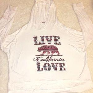 A live California Love triblend hoodie